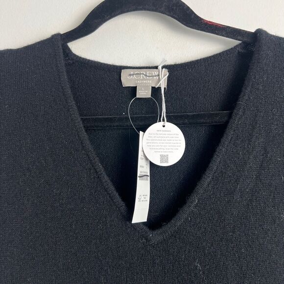NEW J. Crew Women's Black Spring Street Featherweight Cashmere Sweater-Dress L - Picture 7 of 11